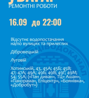 У Чернівцях ТЦ та низка багатоповерхівок на Хотинській до ночі без води