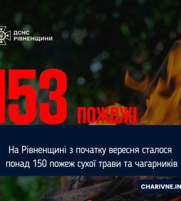 На Рівненщині з початку вересня сталося понад 150 пожеж сухої трави та чагарників