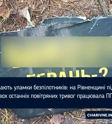 На Рівненщині працювала ППО: показали уламки ворожого БпЛА