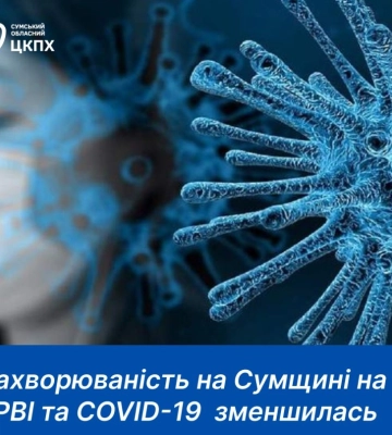 Захворюваність на Сумщині на ГРВІ та COVID-19 зменшилась