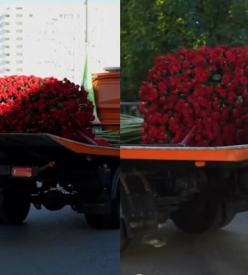 Стало відомо, кому везли величезний букет з 2000 троянд у Києві
