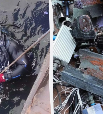 Водолази-сапери дістали уламки &quot;Шахеда&quot; з Дніпра біля Києва. ФОТОрепортаж