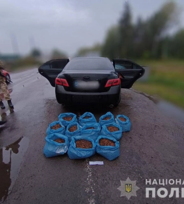 На Волині вилучили на блокпості 11 мішків з бурштином. Фото