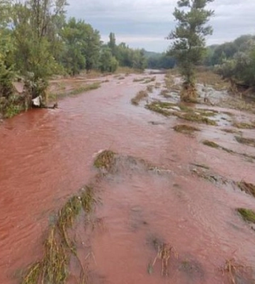 У Кривому Розі почервоніла вода в річці Інгулець