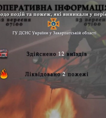Дві пожежі за добу - подробиці від Закарпатських рятувальників