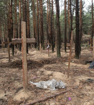 Закатовані військові та цивільні: Зеленський розповів про звірства росіян в Ізюмі
