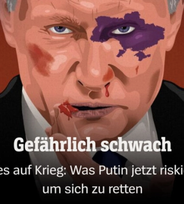 Журнал Der Spiegel вышел с «побитым» Путиным на обложке