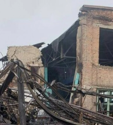 Наслідки ракетного удару по Харкову: пошкоджено будівлю виробничого підприємства. ФОТОрепортаж