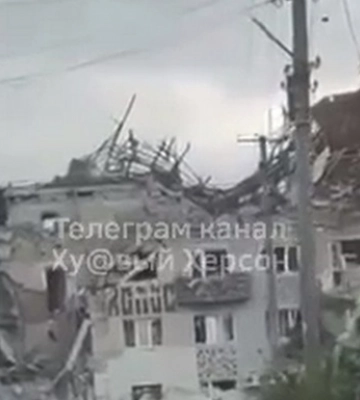 &quot;Прилет&quot; в Херсоне: разрушена гостиница Колос