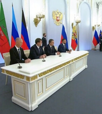 Росія оголосила про приєднання Донецької, Луганської, Херсонської та Запорізької областей