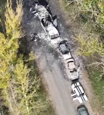 З&#039;явилося відео розгромленої колони під Лиманом