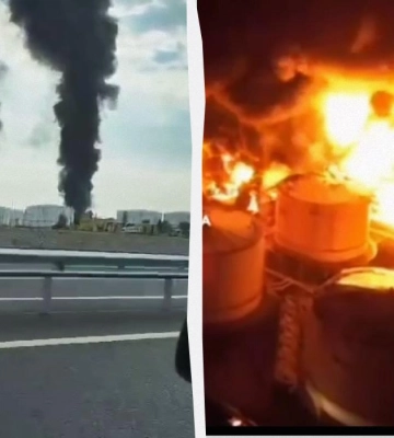 У Криму після атаки дронів загорівся нафтовий термінал (фото, відео)