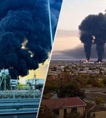 В Феодосии до сих пор горит нефтебаза после атаки ВСУ: жителей ближайших сел эвакуируют