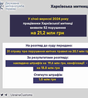 За дев’ять місяців цього року митники виявили порушень на майже 17 млрд грн