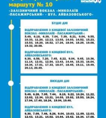 У Миколаєві графік руху тролейбуса №10 підлаштували під прибуття київського потягу