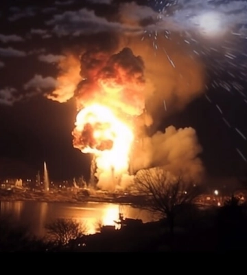 На горящей нефтебазе в Феодосии взорвалась цистерна с топливом – видео