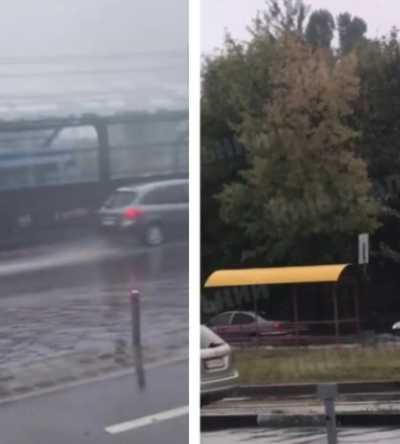 У Києві дороги перетворились на річки — через зливу підтопило вулиці, відео