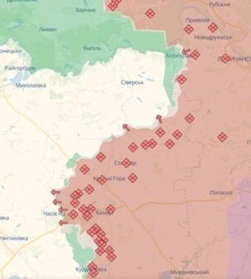 Ворог просунувся у Цукуриному та Золотій Ниві та біля 6 населених пунктах Донеччини, - DeepState