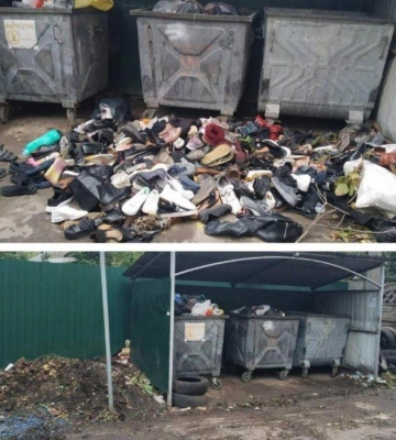 Купа старого взуття: у Рівному виявили своєрідне сміттєзвалище