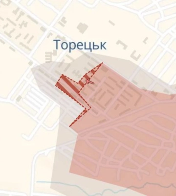Армія РФ просунулась у Торецьку та біля ще чотирьох населених пунктів — DeepState