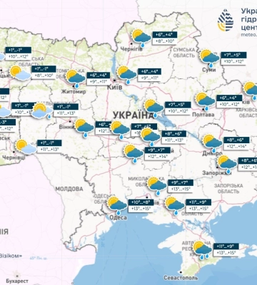 Наталка Діденко прогнозує 16 жовтня дощі та заморозки до -3 °C