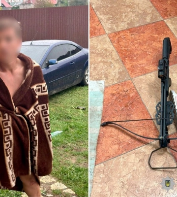 У Хмельницькому затримано чоловіка, який обстріляв автомобіль з арбалету