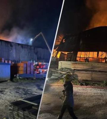 Во Львове вспыхнул масштабный пожар на автобусном заводе: огонь тушили несколько часов