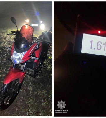 У Сарнах патрульні наздоганяли нетверезого мотоцикліста