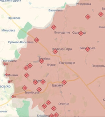 Ворог має просування у Часовому Яру, Максимільянівці та біля Цукуриного, - DeepState