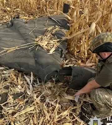 В Полтавской области нашли не сдетонировавшую российскую «Герань-2»: видео уничтожение дрона пиротехниками