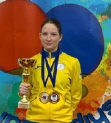 Херсонська спортсменка здобула золото та бронзу Чемпіонату Європи з настільного тенісу