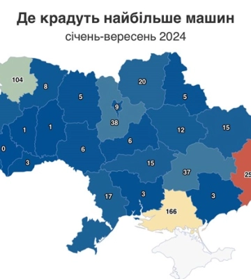 Волинь – в трійці областей, де найбільше крадуть авто (інфографіка)