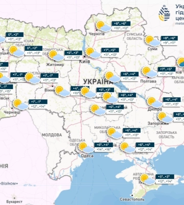 Погода в Україні: невеликий дощ у східних областях