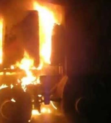 У Росоші Свалявської громади горів вантажний КамАЗ