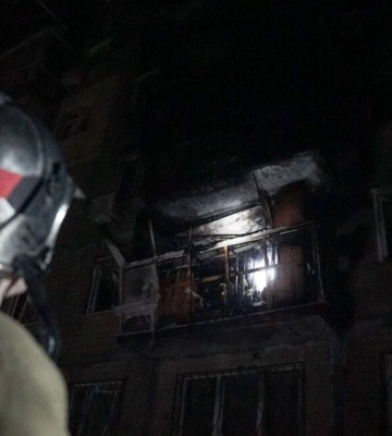 У Києві пролунав вибух у Солом&#039;янському районі, на місці падіння уламків дрона пожежа