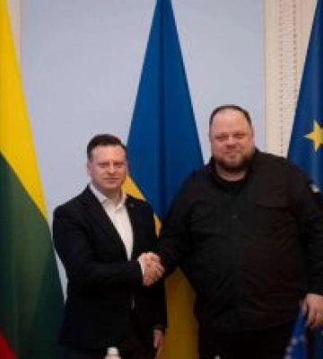 Голова Верховної Ради України Руслан Стефанчук зустрівся з мером Вільнюса Валдасом Бєнкунскасом