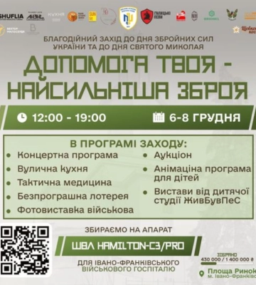 У Франківську на благодійному заході збиратимуть кошти на ШВЛ для військового госпіталю