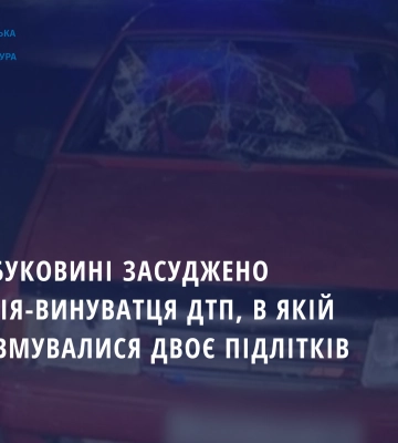 На Буковині засуджено винуватця ДТП, в якій постраждали неповнолітні хлопчик та дівчинка