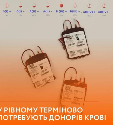 Донори крові терміново потрібні у Рівному: критично низькі запаси трьох груп