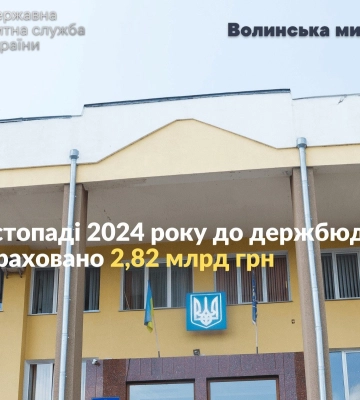 Волинська митниця у листопаді передала держбюджету 2,82 млрд