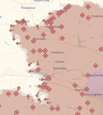 Росіяни окупували Зорю на Донеччині та просунулись в кількох населених пунктах, зокрема в Кураховому — DeepState