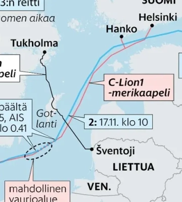 Китайське судно, підозрюване у пошкодженні кабелю в Балтійському морі, отримувало інструкції від росіян Китайське судно, підозрюване у пошкодженні кабелю в Балтійському морі, отримувало інструкції від росіян