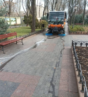 В Одесі у Міському саду невідомі розлили фарбу 