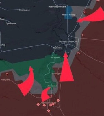 Ситуация вокруг Великой Новоселки в Донецкой области продолжает обостряться, - DeepState. КАРТА