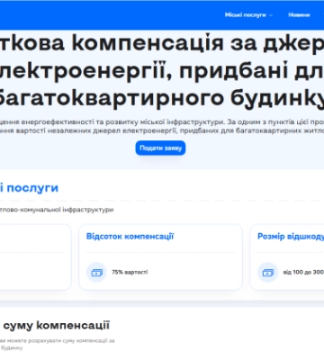 Як багатоквартирним будинкам у Києві онлайн оформити компенсацію за придбані джерела живлення