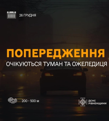 Водіїв попереджають про негоду на дорогах Рівненщини