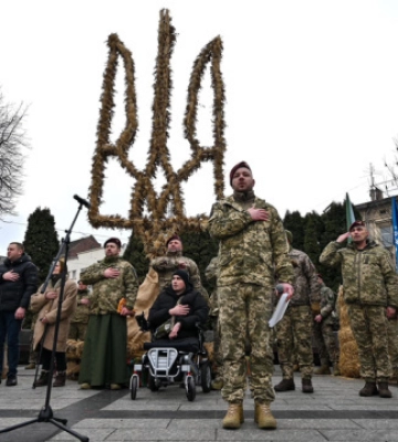 У Львові презентували найбільший в Україні тризуб із дідухів