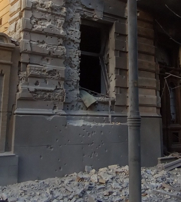 Унаслідок атаки росіян по Києву 1 січня постраждала будівля Спілки письменників України
