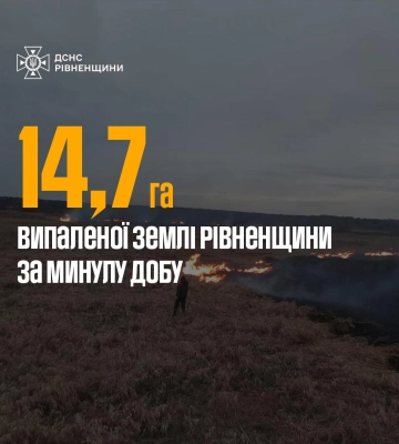 Понад 10 пожеж за добу ліквідували на Рівненщині
