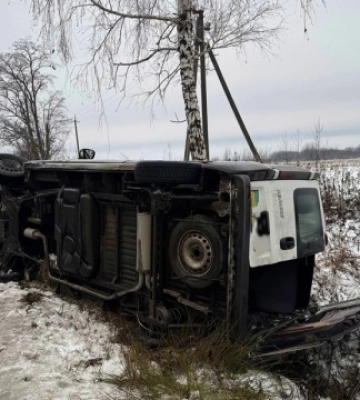 Мікроавтобус з пасажирами зіткнувся з деревом і перекинувся: в ДТП на Закарпатті травмувалися двоє людей